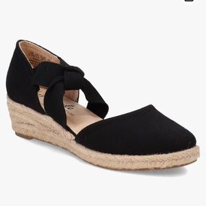 LifeStride Kaskade Woman’s Wedge Espadrille Sandal Black Size 9 NWOT